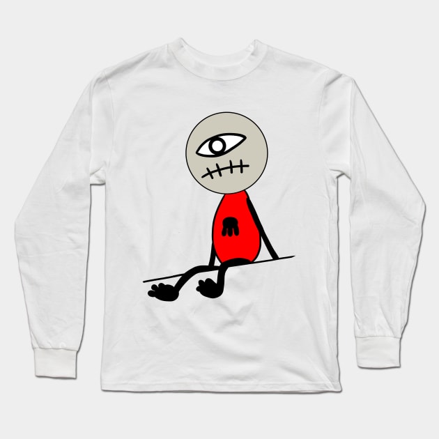 One Eye Monster Zombie Doll Sitting Meme Lolol Meiruko Long Sleeve T-Shirt by XTUnknown